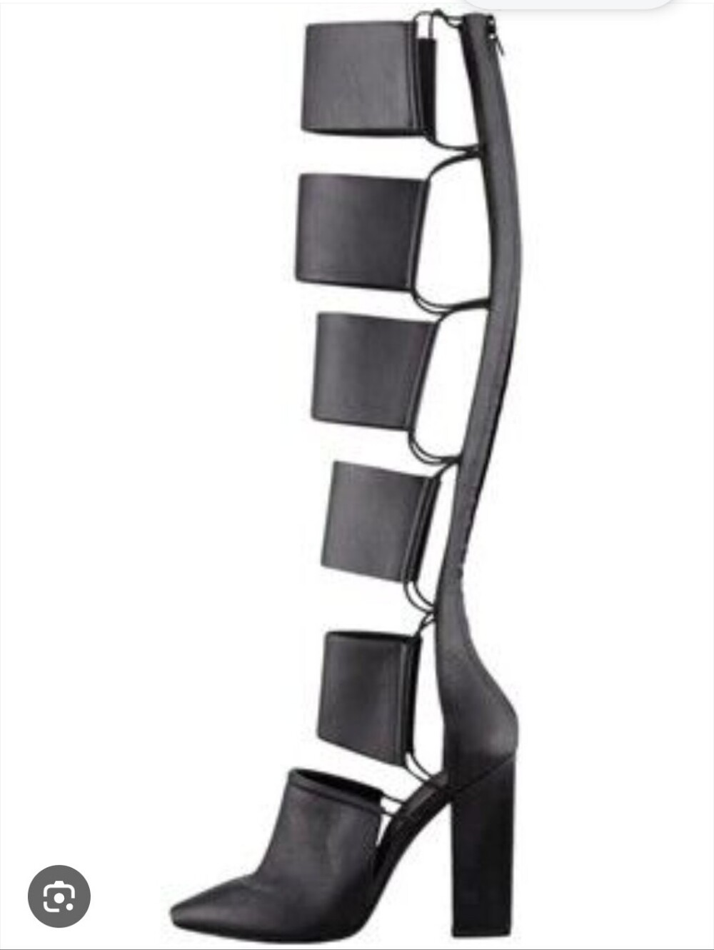 Alexander Wang Black Strappy Gladiator Knee-High Heeled Boots